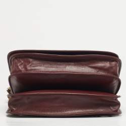 Pre Owned حقيبة كارتير كروس بودي موست دو كارتير جلد عنابي