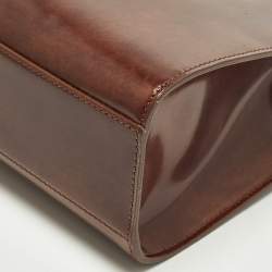 مملوكة مسبقًا Cartier Panthere Brown Glossy Leather Chain Tote