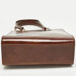 مملوكة مسبقًا Cartier Panthere Brown Glossy Leather Chain Tote