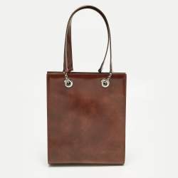 مملوكة مسبقًا Cartier Panthere Brown Glossy Leather Chain Tote