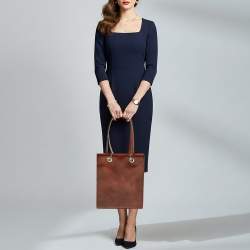 مملوكة مسبقًا Cartier Panthere Brown Glossy Leather Chain Tote