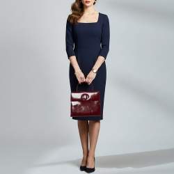 Pre Owned Cartier Happy Birthday Burgundy Patent Leather Top Handle Bag