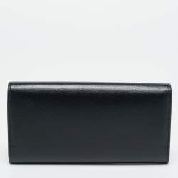 Pre Owned Cartier Panthère de Cartier Black Leather Continental Wallet