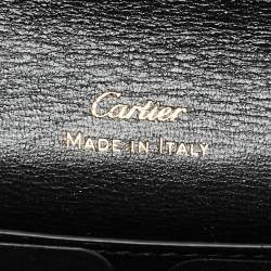 Pre Owned Cartier Panthère de Cartier Black Leather Continental Wallet