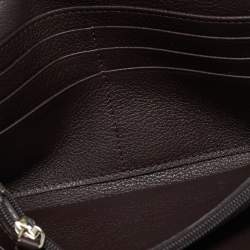 Pre Owned Cartier C De Cartier Brown/Grey Leather and Suede Continental Wallet