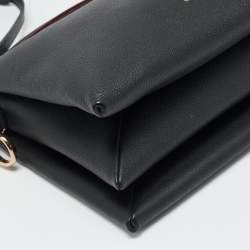 Pre Owned Cartier Trinity Handle Black Leather Shoulder Bag