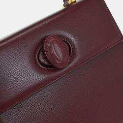 مملوكة مسبقًا Cartier Bordeaux Leather Must De Cartier Handbag
