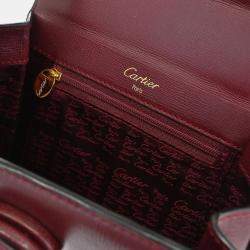 مملوكة مسبقًا Cartier Bordeaux Leather Must De Cartier Handbag