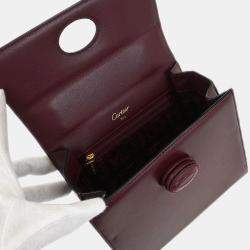 مملوكة مسبقًا Cartier Bordeaux Leather Must De Cartier Handbag