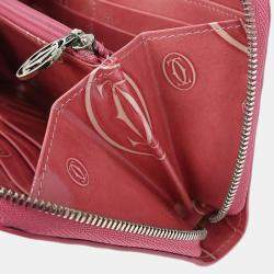 Pre Owned Cartier Pink Patent Leather Happy Birthday Wallet