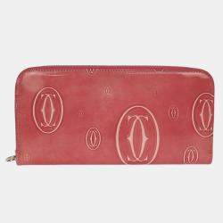 Pre Owned Cartier Pink Patent Leather Happy Birthday Wallet