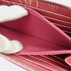 Pre Owned Cartier Pink Patent Leather Happy Birthday Wallet