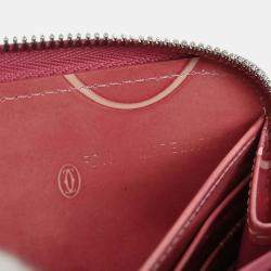 Pre Owned Cartier Pink Patent Leather Happy Birthday Wallet