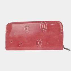 Pre Owned Cartier Pink Patent Leather Happy Birthday Wallet