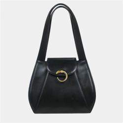 Pre Owned حقيبة يد بانثير جلد سوداء من كارتييه