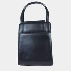 Pre Owned Cartier Sapphire Navy Calfskin Leather Shoulder Bag