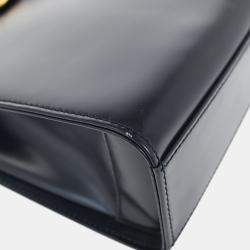 Pre Owned Cartier Sapphire Navy Calfskin Leather Shoulder Bag