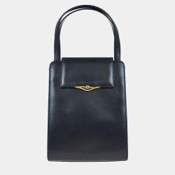 Pre Owned حقيبة يد كارتتيه جلد كحلي ياقوتي خطي