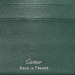 Pre Owned Cartier Must de Cartier Green Leather Bifold Wallet