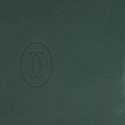 Pre Owned Cartier Must de Cartier Green Leather Bifold Wallet