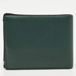 Pre Owned Cartier Must de Cartier Green Leather Bifold Wallet
