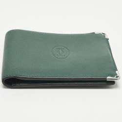 Pre Owned Cartier Must de Cartier Green Leather Bifold Wallet