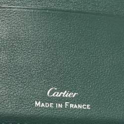 Pre Owned Cartier Must de Cartier Green Leather Bifold Wallet