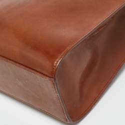 مملوكة مسبقًا Cartier Panthere Brown Glossy Leather Braided Handle Tote