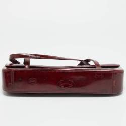 Pre Owned حقيبة كتف كارتييه عيد سعيد كابوشون جلد براءات اختراع أحمر