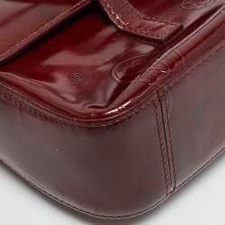Pre Owned حقيبة كتف كارتييه عيد سعيد كابوشون جلد براءات اختراع أحمر