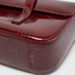 Pre Owned حقيبة كتف كارتييه عيد سعيد كابوشون جلد براءات اختراع أحمر