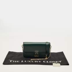 مملوكة مسبقًا Cartier Double C de Cartier Green Leather Shoulder Bag