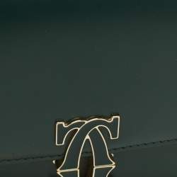 مملوكة مسبقًا Cartier Double C de Cartier Green Leather Shoulder Bag