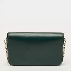مملوكة مسبقًا Cartier Double C de Cartier Green Leather Shoulder Bag