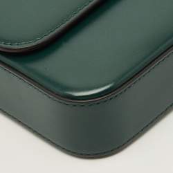 مملوكة مسبقًا Cartier Double C de Cartier Green Leather Shoulder Bag