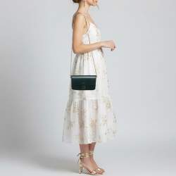 مملوكة مسبقًا Cartier Double C de Cartier Green Leather Shoulder Bag