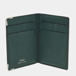 Pre Owned Cartier Must de Cartier Green Leather Card Holder
