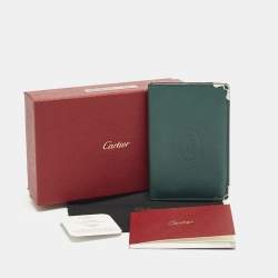 Pre Owned Cartier Must de Cartier Green Leather Card Holder