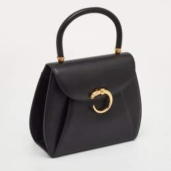 Pre Owned حقيبة كتف كارتتييه بانثر جلد أسود بيد علوية