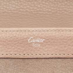 Pre Owned حقيبة كتف كارتييه كلاسيكية سلسلة جلد بيج وبراءات الاختراع وثعبان كارتييه النسائية