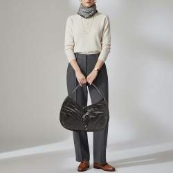 Pre Owned حقيبة هوبو كارتييه بانثير دو كارتييه جلد أسود