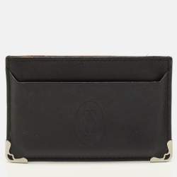Pre Owned Cartier Must de Cartier Black Leather Card Holder