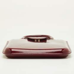 Pre Owned Cartier Happy Birthday Mini Burgundy Patent Leather Tote