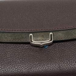 Pre Owned محفظة كارتتييه كونتيننتال سي دي كارتتييه جلد وعنقود عنابي/رمادي