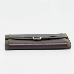 Pre Owned محفظة كارتتييه كونتيننتال سي دي كارتتييه جلد وعنقود عنابي/رمادي