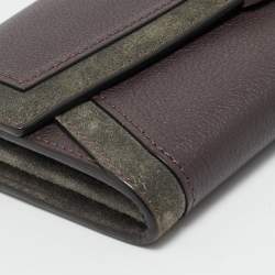 Pre Owned محفظة كارتتييه كونتيننتال سي دي كارتتييه جلد وعنقود عنابي/رمادي