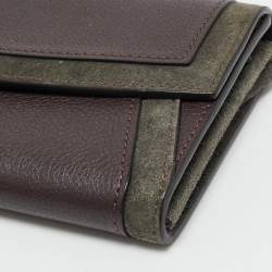 Pre Owned محفظة كارتتييه كونتيننتال  سي دي كارتتييه جلد وعنقود عنابي/رمادي