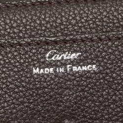 Pre Owned محفظة كارتتييه كونتيننتال سي دي كارتتييه جلد وعنقود عنابي/رمادي