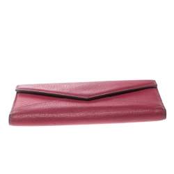Pre Owned Cartier Pink Leather Les Must Envelope Trifold Wallet