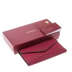 Pre Owned Cartier Pink Leather Les Must Envelope Trifold Wallet